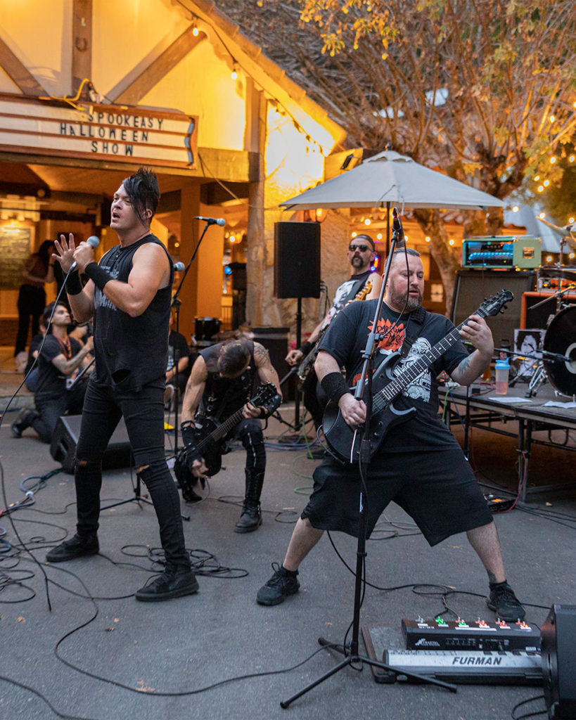 Band playing outdoors