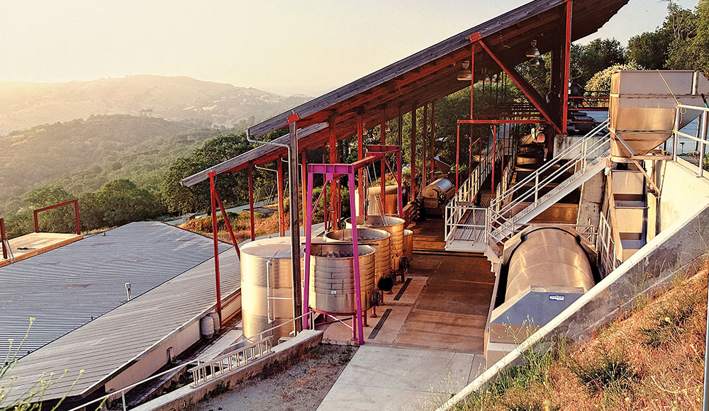 Winemaking facility on a hill