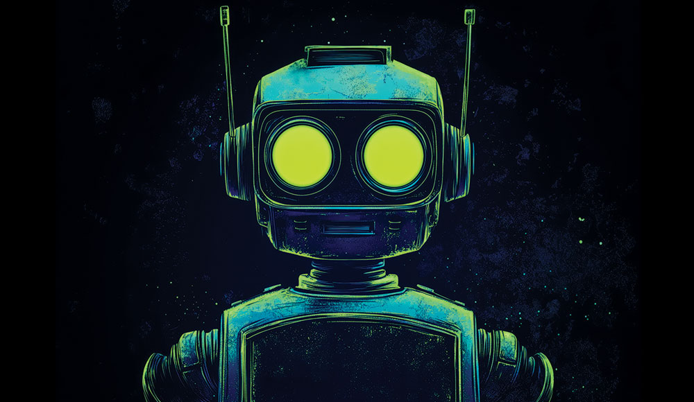 Colorful artwork depicting a robot