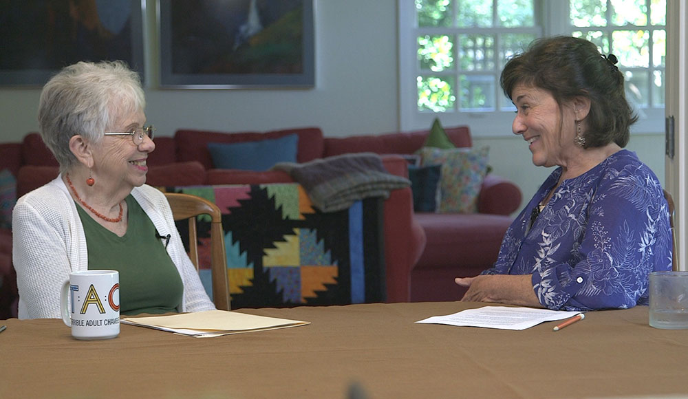 Two women sitting at a table
