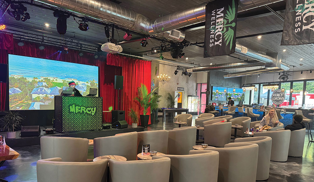 Interior of a cannabis lounge