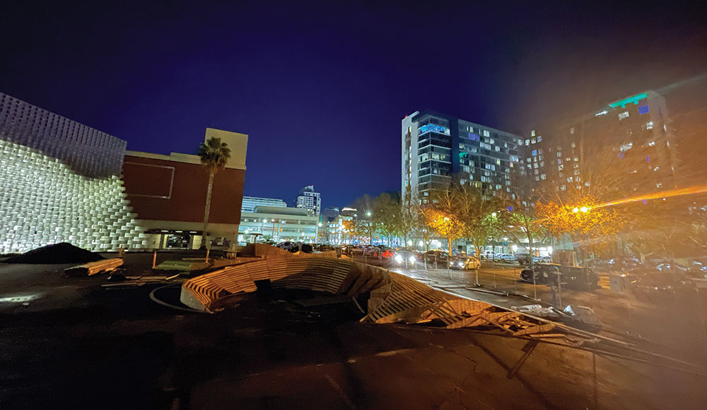 Cityscape photographed at night