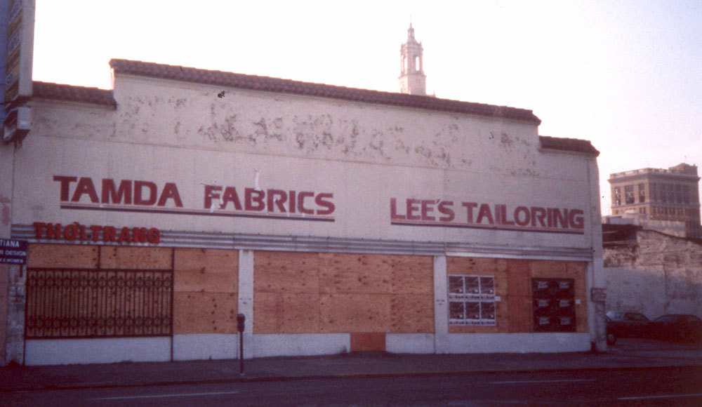 Archival photo of businesses