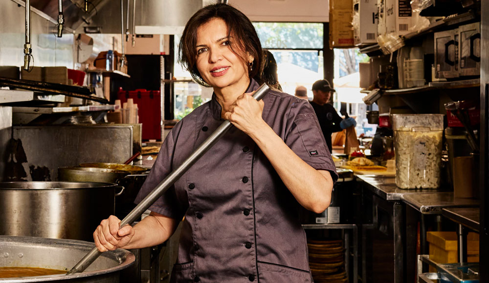 Zareen Khan in the kitchen