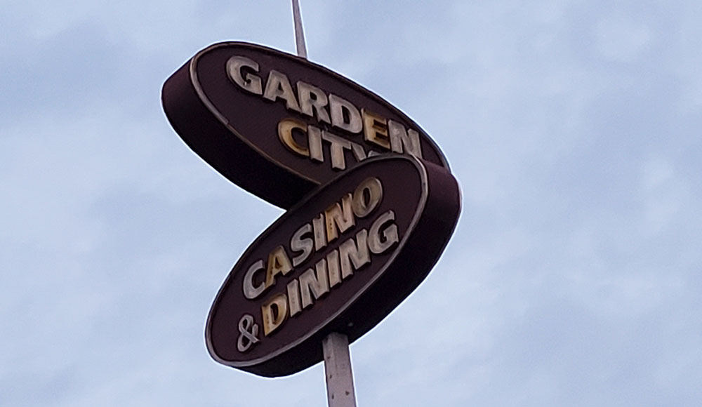 Sign with two ovals that say 