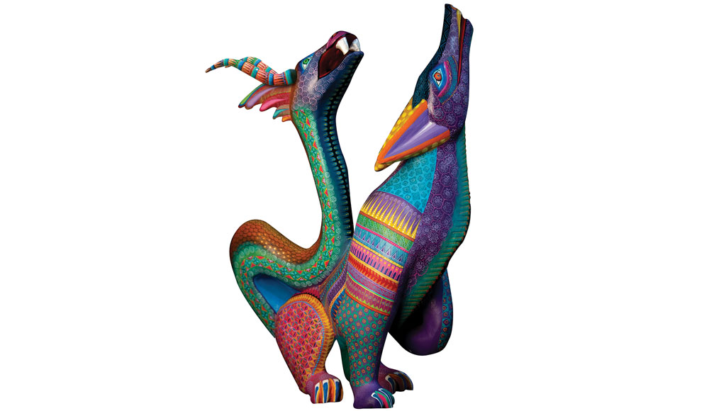 Colorful sculpture of an imaginary animal