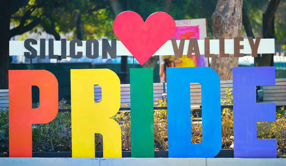 Display that spells out Silicon Valley Pride