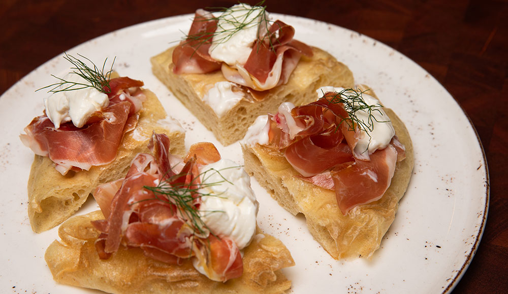 Pieces of pizza on a plate
